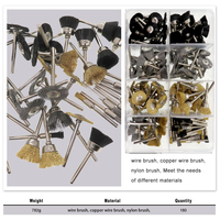 Kit de 180 brosses de polissage à tige de 1/8 pouce, brosse métallique en fil d'acier, mini-outils rotatifs mixtes pour éliminer la rouille, la peinture et l'oxydation