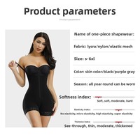 Bodysuit Pengencang Bokong Wanita Model High Waist Shapewear Camisole dengan 3 Baris Pengait dan Ritsleting Selangkangan, Pengontrol Perut
