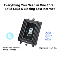 Amplificateur de signal cellulaire EasyBoost Tri-Band 800/900/1800MHz 72dB à gain élevé avec contrôle LCD via application Tuya pour 3G/4G/5G Maison/Bureau