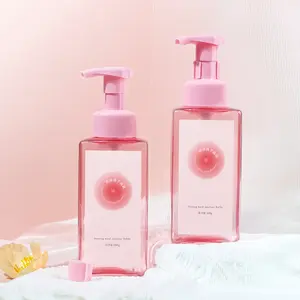 250ml 450ml 16oz Vert Transparent Bleu Rose PET Savon De Luxe Hôtel Cosmétiques emballage Bouteille De Mousse En Plastique