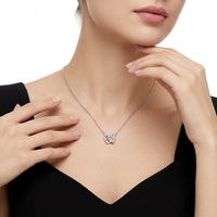 Collar con Colgante de Moissanita en Forma de Corazón Romántico, Plata de Ley S925, Cadena de Cable con Piedra Tallada en Corazón, Regalo para Mujer
