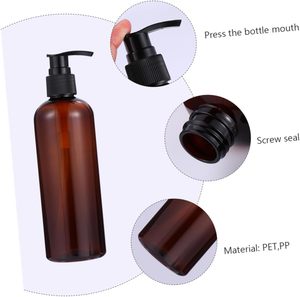 Botella de PET de 200ml, 250ml, 300ml, Color Ámbar, para Cosméticos, Champú, Loción, Sérum para el Cuidado de la Piel, con Bomba Dosificadora, Impresión Serigráfica, No Tóxica, Personalizable - Product Image 3
