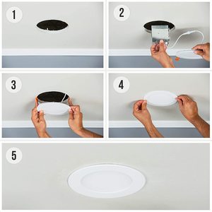 Illuminazione da Interno, Lampada <span class=keywords><strong>LED</strong></span> da Incasso a Soffitto Rotonda da 4 e 6 Pollici, Faretto 9W 12W <span class=keywords><strong>con</strong></span> CCT Regolabile, <span class=keywords><strong>Pannello</strong></span> Sottile - Product Image 5