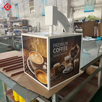 Panneau de menu LED rotatif à 360 degrés, personnalisé, 1 couche, 4 faces, entièrement automatique, étanche, pour extérieur, à suspendre au mur, boîte lumineuse publicitaire
