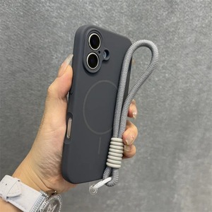 Coque de téléphone portable magnétique en silicone <span class=keywords><strong>pour</strong></span> <span class=keywords><strong>iPhone</strong></span> 15 Pro Max avec cordon, design uni, <span class=keywords><strong>anneau</strong></span> fin, protection intégrale - Product Image 4