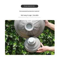 Pot de fleurs sur pied Queen Cup, style nordique rétro, motif feuille en relief, en PP, avec trou de drainage, durable, pour la culture de plantes vertes et de bonsaïs en villa