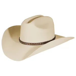 Custom Wholesale High Quality Plain Felt Cowboy Hats Pinch Front Wide Brim Fedora Western Cowboy Hat Cowgirl Hats