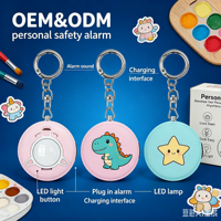 Rechargeable 130dB Personal Security Alarm Keychain Anti-Attack Emergency Personal Alarm with LED Flashlight for Self-Defense