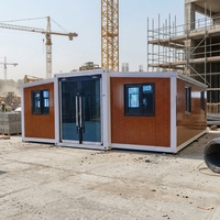 Casa Portátil Expandible con Acabado en Madera, Estructura de Acero, Oficina en Sitio, Dormitorio para Trabajadores, Casa Modular Prefabricada, Venta al Por Mayor OEM