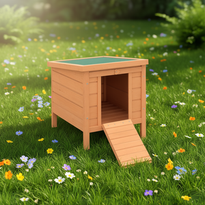Casa de Madera para Conejos, Jaula Pequeña con Techo Impermeable, Uso Interior y Exterior, Muebles Naturales para Mascotas, Ideal para Cobayas - Product Image 2