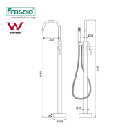 Frascio filigrane laiton vente chaude système de douche salle de bain robinet sur pied douche eau chaude bain et robinets de douche