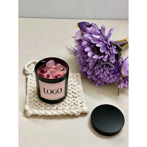 Velas de Chakra Modernas Feitas à Mão com Cristais de Cura, Velas Aromáticas de Cera de Soja com Flores Secas para Casamento e Natal - Product Image 5