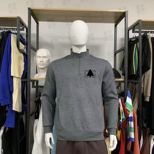 All'ingrosso felpa personalizzata con stampa mezza Zip felpe da uomo felpa da Golf maglia 1/4 quarto con Zip Pullover con colletto rialzato - Product Image 4