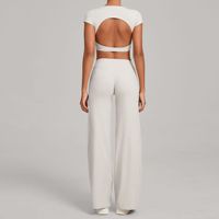Conjunto de Ropa de Yoga Transpirable - Pantalones Ajustados y Transparentes de Secado Rápido para Hacer Ejercicio - Conjunto de Dos Piezas para Mujer