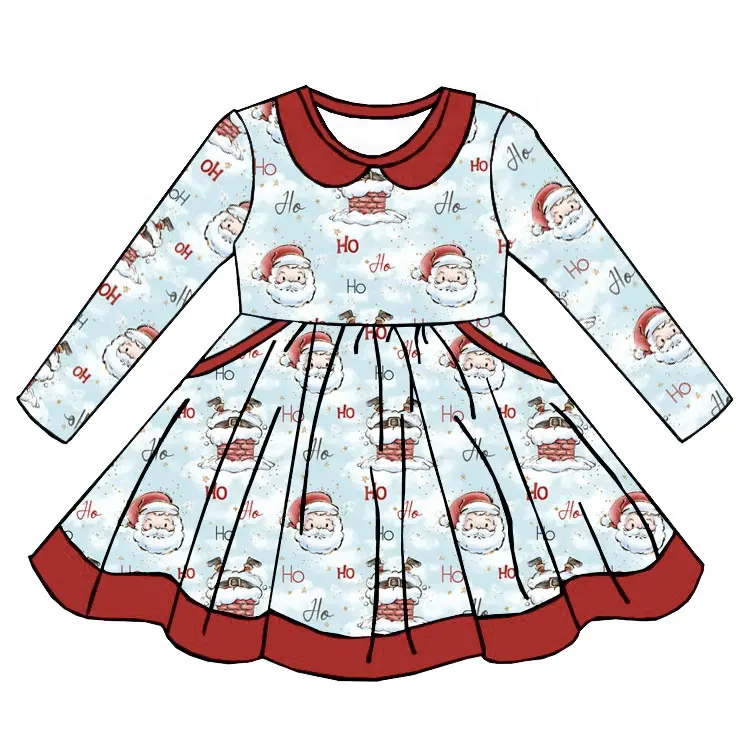 girls 2022 new design hot sales fancy baby frock christmas dress toddler.