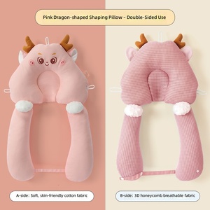 Coussin de soutien de tête pour bébé en forme de U, motif cerf bleu et rose, en coton et maille alvéolée, positionneur de sommeil - Product Image 6