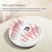 Masseur de pieds électrique sans fil multifonctionnel avec compresse chaude, thérapie par lumière rouge, EMS, TENS et électrodes