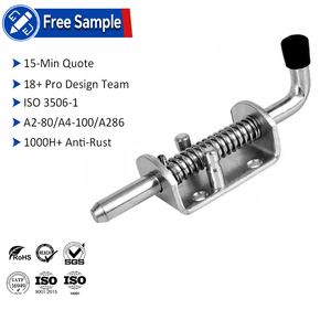 Loquet à ressort en acier au carbone pour porte <span class=keywords><strong>de</strong></span> placard, charnière <span class=keywords><strong>de</strong></span> porte, loquet à broche à ressort pour abri <span class=keywords><strong>de</strong></span> jardin, quincaillerie domestique - Product Image 1