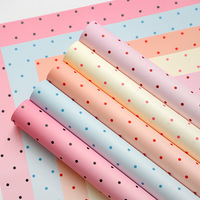 Produsen Grosir Kertas Pembungkus Bunga Plastik Polkadot Tahan Air untuk Kertas Pengemas Buket