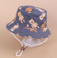 Chapeau de bain réglable pour enfants, protection UPF 50+, large bord, sangle sous le menton, chapeau bob dessin animé pour bébés, unisexe