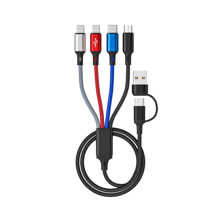 Multi Charging Cable 8 in 1 Multi Charger Cable 5.9FT Braided Multi USB Cable 6A Universal Multiple Phone Charger Type-C Micro
