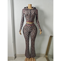 Ensemble décontracté deux pièces en coton et élasthanne à manches longues et pantalon long, style Y2K, pour femme, collection automne, en gros, en stock, logo personnalisé, OEM