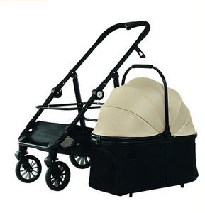 <span class=keywords><strong>Poussette</strong></span> de luxe pliable de haute qualité 2026 avec 4 roues, pour la marche en extérieur, les voyages, chariot pliable facile pour chats et chiens - Product Image 4