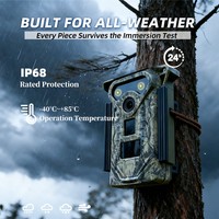 Caméra de surveillance de la faune 32MP 4K compatible solaire avec portée de détection PIR de 30m, image nocturne couleur, IP68 pour conditions météorologiques extrêmes