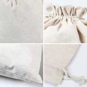 Mochila de Lona de Algodón con Cordón y Cremallera con Logotipo Personalizado para Publicidad Promocional, Regalos Educativos y Empaque - Product Image 5