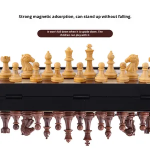 Set di <span class=keywords><strong>Scacchi</strong></span> Magnetico Pieghevole di Alta Gamma con Scatola Effetto Legno e Pezzi <span class=keywords><strong>Bianchi</strong></span> e Neri - Product Image 3