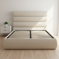 Lit de rangement rembourré en gros, taille double et king size, avec rangement intégré