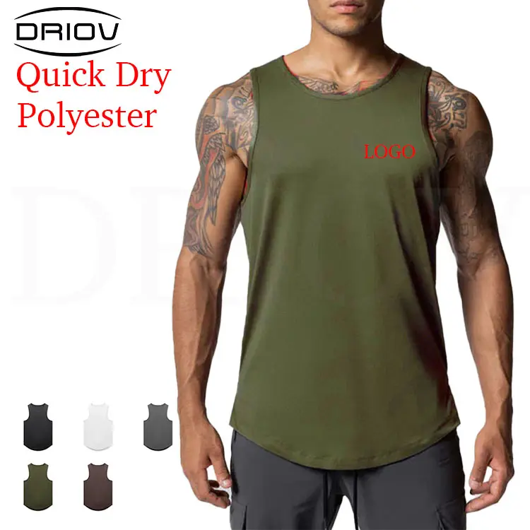 Ronde Bodem Polyester Mesh Tank Top Hoge Kwaliteit Zachte Mouwloze Blank Ontwerp Groothandel Gym Tank Top Mannen