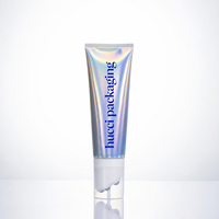 Tube cosmétique de luxe personnalisé D40 100ml holographique argenté avec bille roulante pour huile de massage corporel et crème