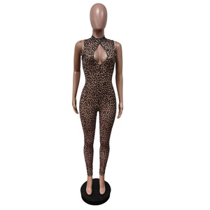 Tute da Donna Sexy con Stampa Leopardata di Tendenza con Dettagli Traforati in Rete Aderenti da Festa e Club - Product Image 5
