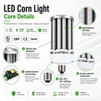Bombilla LED de Maíz para Exteriores de 80W/100W/120W, 150LM/W, Alto Brillo, E26, Aleación de Aluminio y PC, 5000K, 360 Grados, IP64, con Certificación CE ROHS