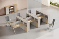 Derniers modèles de bureaux et postes de travail de luxe modernes, bureau d'ordinateur modulaire en bois avec rangement pour le personnel de bureau