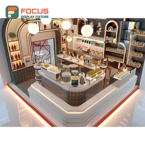 Freestanding Coffee Merchandise Display Rack Clear Glass Front Bean Display Area Roastery Product Display Rack - Product Image 5