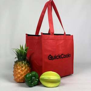Sac fourre-tout isotherme rouge sac isotherme personnalisé non tissé sac isotherme sac repas fourre-tout - Product Image 3