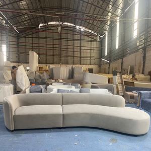 เก้าอี้โซฟาผ้าวูลสำหรับห้องนั่งเล่น,เสื้อคลุมโซฟาแบบโค้งทันสมัยสำหรับร้านเสริมสวย - Product Image 1