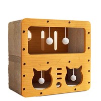 Maison pour chat intégrée durable sans perte de cheveux Cadre d'escalade vertical quatre saisons Jouet pour chat en bois massif résistant aux rayures