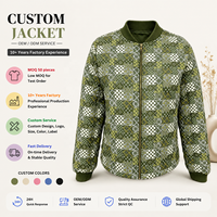 Veste matelassée à imprimé bandana pour femme, vert olive, col côtelé, fermeture éclair sur le devant, style bomber baseball, style western décontracté, automne hiver