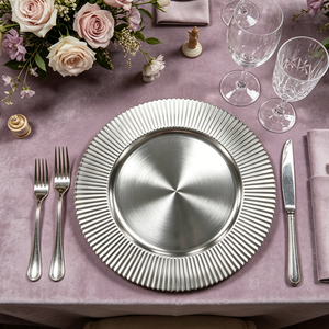 Assiettes de présentation rondes en plastique PP de 13 pouces, populaires et durables, personnalisables, pour la décoration de dîners, fêtes et mariages, <span class=keywords><strong>lot</strong></span> en gros - Product Image 4