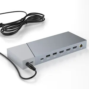 最新的16合1 C型Alt模式USB3.1集线器100瓦电源传输坞站4K 30HZ三重HDMI显示链接坞站，适用于笔记本电脑