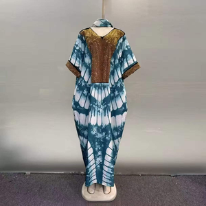 Robe élégante à manches courtes et col rond, ornée de sequins, style musulman du Moyen-Orient, vente en gros, nouvelle collection - Product Image 4