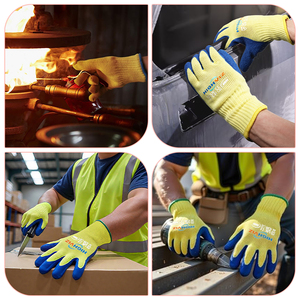 Gants de <span class=keywords><strong>s</strong></span>écurité industriels haute performance, protection contre les coupures ANSI A4, gants de travail résistants à la chaleur, ignifuges, protection des mains - Product Image 6