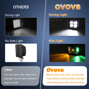 OVOVS 40W 12V Feux latéraux LED vert et jaune 3 pouces, feux de travail tout-terrain pour camions, véhicules tout-terrain <span class=keywords><strong>4x4</strong></span> - Product Image 3