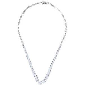 Keeva Jewels สร้อยคอเทนนิส15.00กะรัตเพชรมออิสซาไนต์18นิ้วทำด้วยทองคำ14K สีเหลือง - Product Image 3