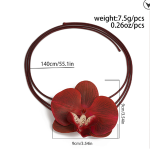 Prix usine ensembles de bijoux fins collier Phalaenopsis coloré fil de cire en plastique bohème exagéré rétro colliers pour les filles - Product Image 5