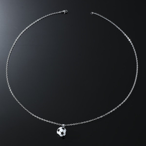 2026 Popular Design <b>Titanium</b> Steel Circular Football Pendant Necklace Hiphop Style Men's Necklaces Trendy Jewelry Wholesale - Product Image 3