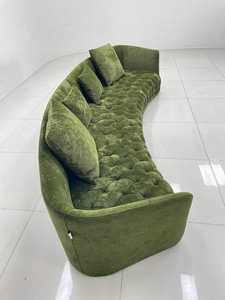 Sofá Curvo Francés para la Sala de Estar. Diseño Creativo de Superficie Lunar del Diseñador. Sofá Moderno en el Amplio Penthouse. - Product Image 6